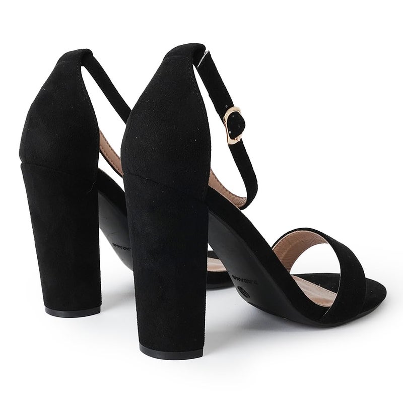 J. Adams Strappy Chunky Block High Heel - Formal, Wedding, Party Simple Classic Pump - Shirley by J.Adams,Black,6 B(M) US - Image 4